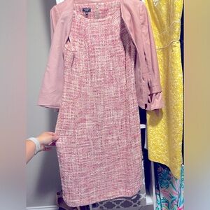 Talbots tweed dress with complementary Loft blazer size Med Petite